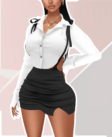 MESH - Suspender Blouse Dress 