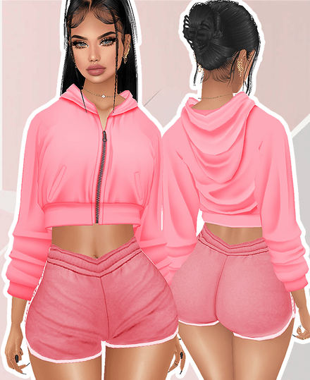 MESH - Pink Zip Hoodie