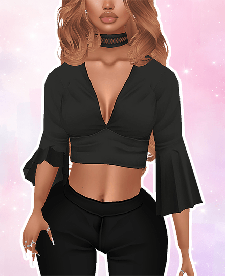 MESH - Bat Sleeve Choker Top