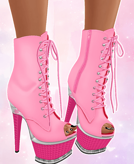 MESH - Y2K Pink Boots