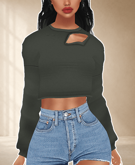 MESH - Torn Crop Sweatshirt