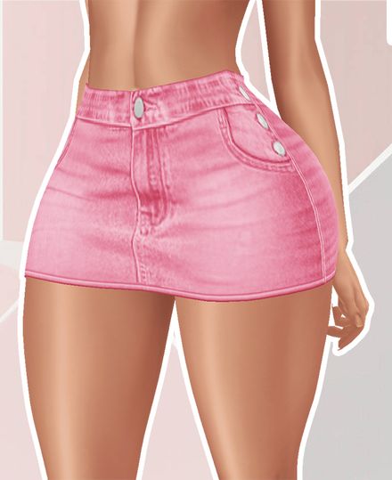 TEXTURE - Pink Denim Skirt 