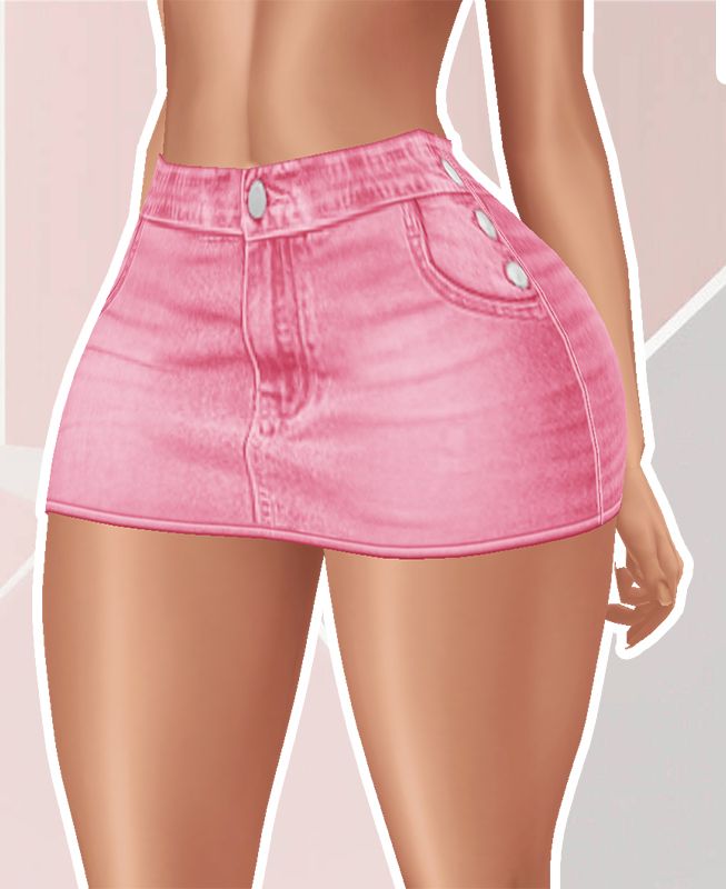 TEXTURE - Pink Denim Skirt 