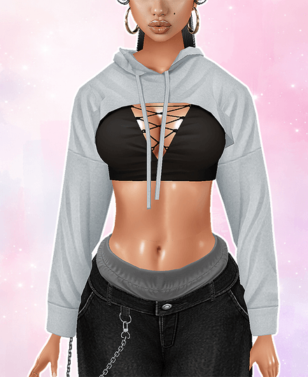 MESH - Crop &amp; Cut Hoodie 