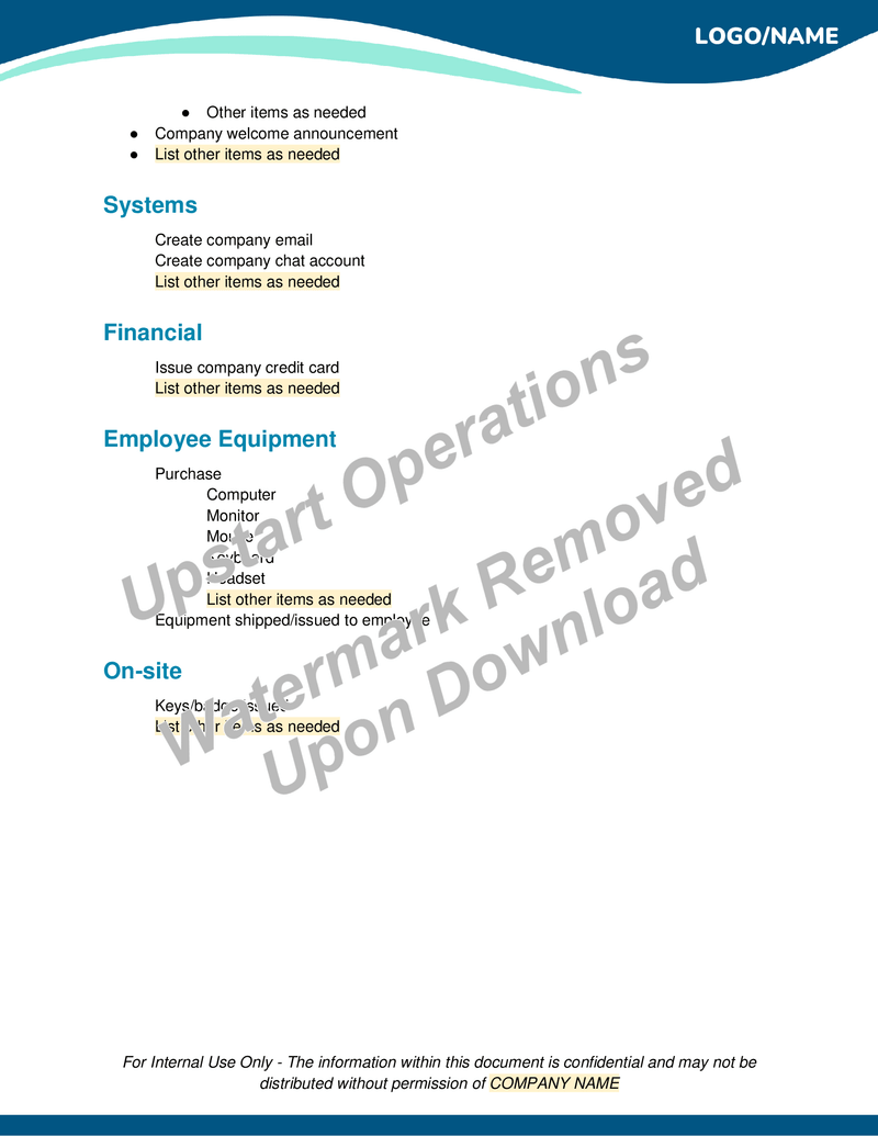 Onboarding Checklist