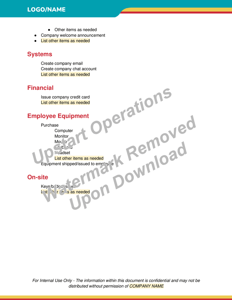 Onboarding Checklist