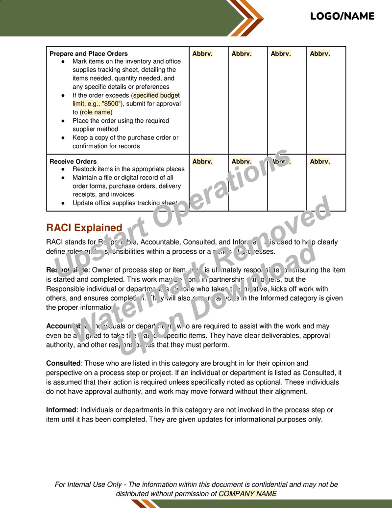 Office Supply Ordering SOP (Standard Operating Procedure)
