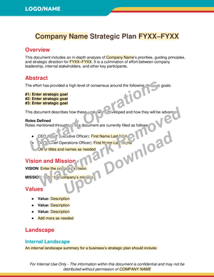 Strategic Plan Template