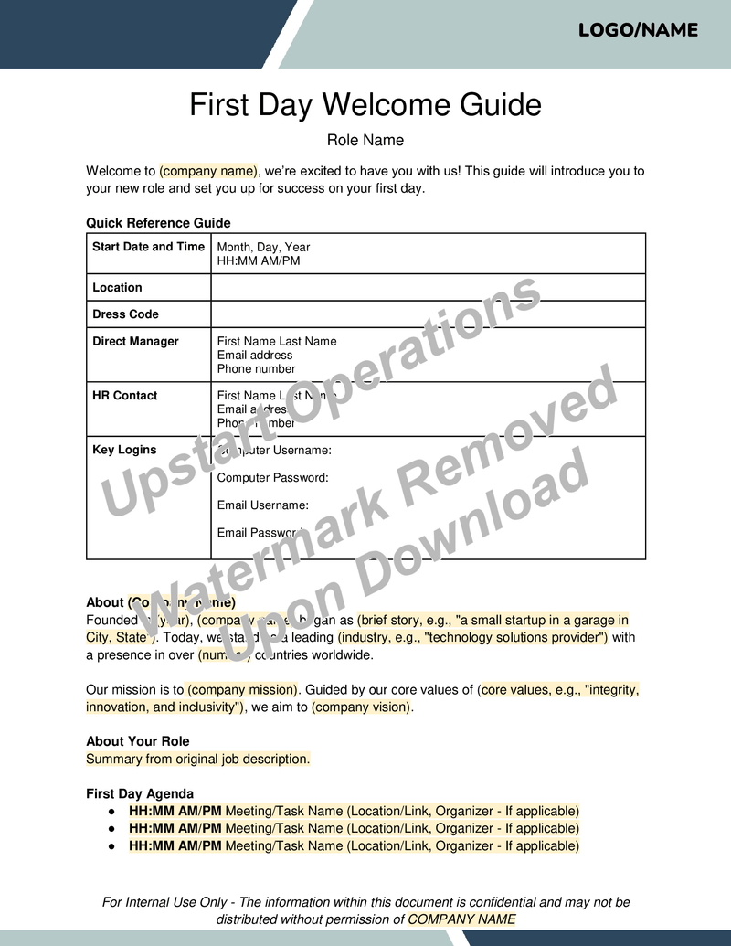 New Employee Welcome Guide