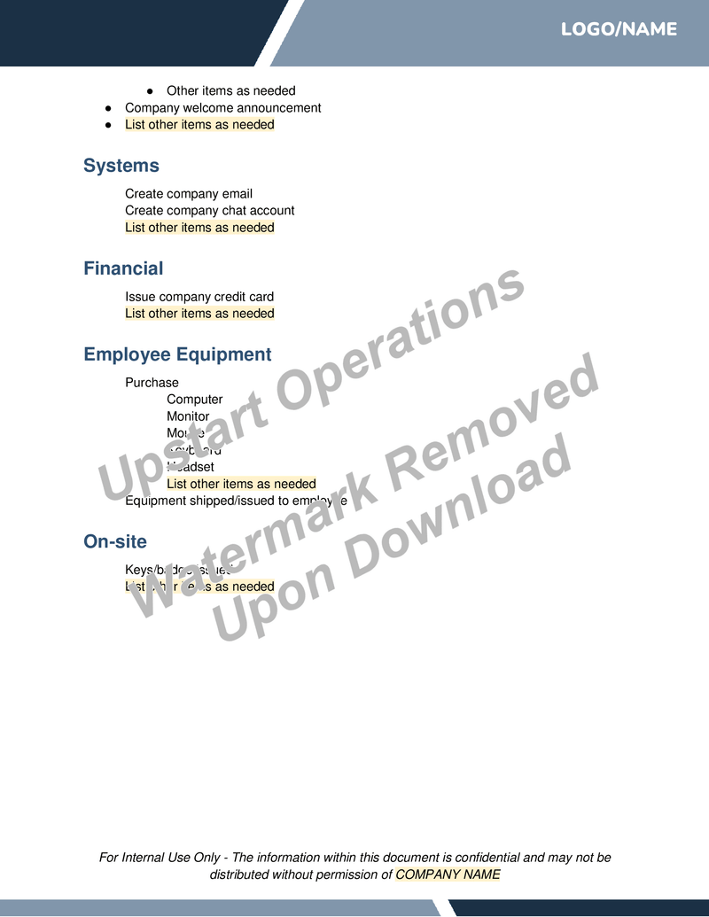 Onboarding Checklist