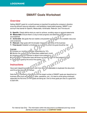 SMART (Specific, Measurable, Achievable, Relevant, Time-Bound) Goals Worksheet