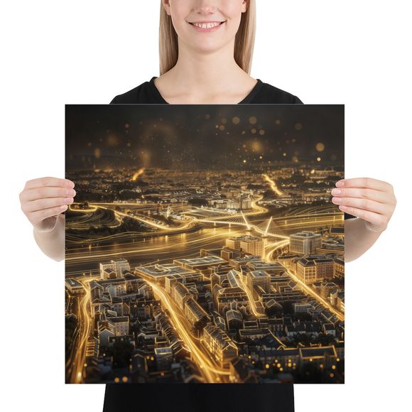 Luminous Connections: The Peace Bridge in Golden Circuitry