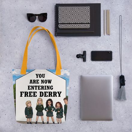 "Free Derry" Gang Stylized Illustration – Premium All-Over Print Tote Bag