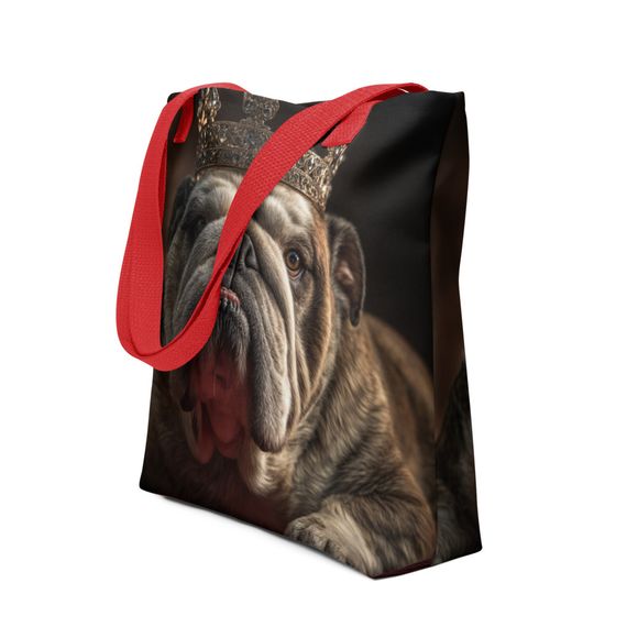 "The Crowned Sovereign" English Bulldog | All-Over Print Tote Bag