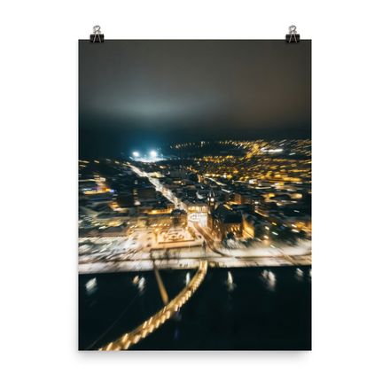 Derry in Motion: Exclusive AI-Enhanced Aerial Nightscape Print