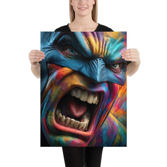 "Primal Knight" – A Grotesque Pop Surrealism Batman Portrait