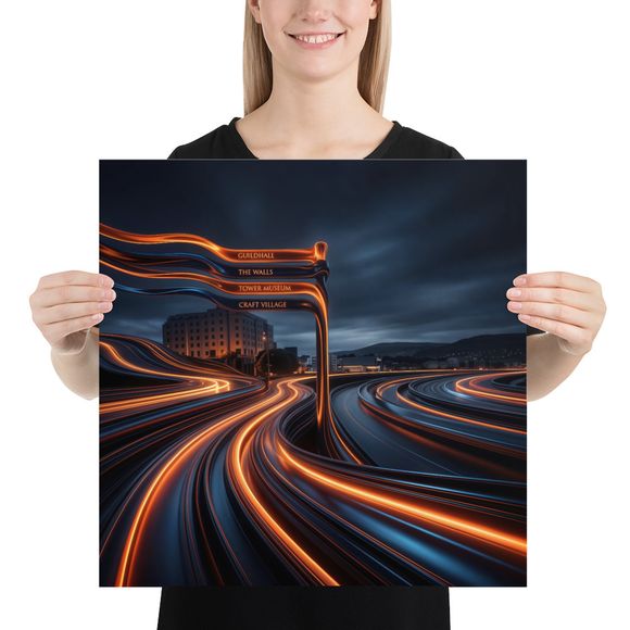 A Futuristic Light-Trail Guide to Derry's Landmarks