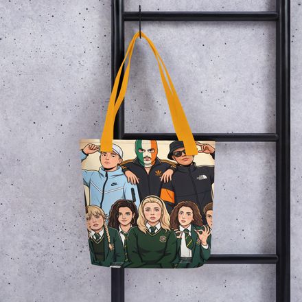  Culture Clash: Derry Girls x Kneecap All-Over Print Tote Bag