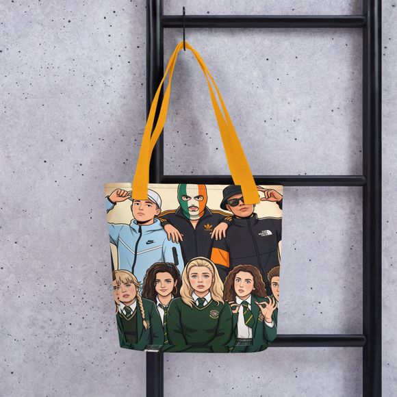  Culture Clash: Derry Girls x Kneecap All-Over Print Tote Bag