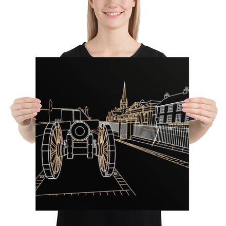 Neon Blueprints of History: Derry's Walls and Cannon Reimagined