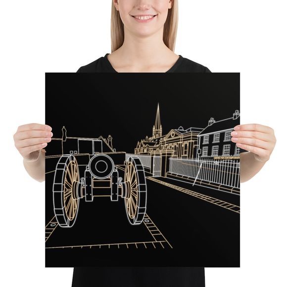 Neon Blueprints of History: Derry's Walls and Cannon Reimagined