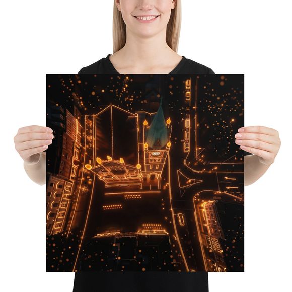 The Guildhall from Above: A Glowing Digital Blueprint of Derry's History