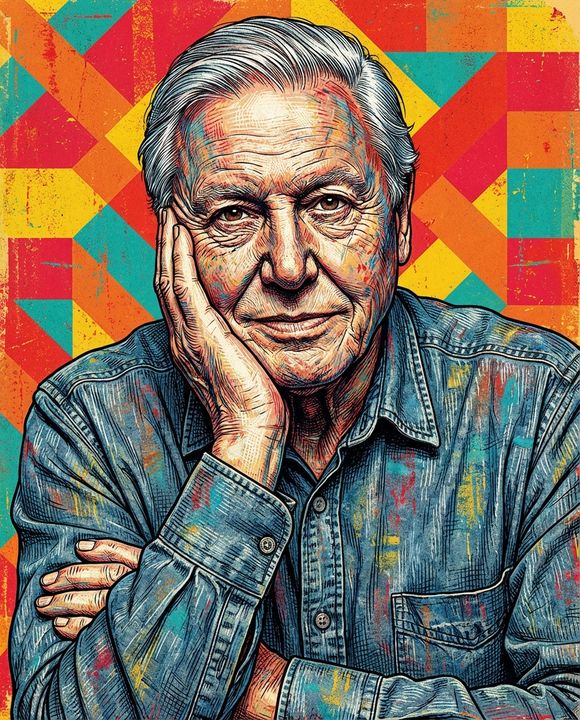 Sir David Attenborough Pop Art Portrait