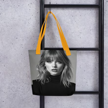 Taylor Swift-Inspired Noir Chic All-Over Print Tote Bag