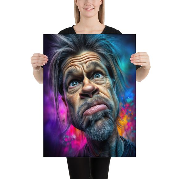 Brad Pitt Pop Surrealism Caricature Poster