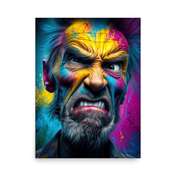 "Neon Western Legend" – A Surreal Clint Eastwood Portrait